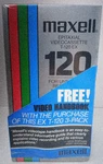 Maxell Epitaxial Vhs Videocassette T-120 Blank Tapes (3 Pack) Sealed 6 Hr. Fixed Price $13.95.