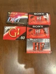 Sony Jvc Fuji Blank Audio Cassette Tapes - Red Lot Of 5 New Sealed 60 Mins. Fixed Price $14.99.