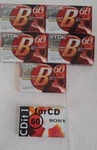 5 Blank Recordable Audio Cassette Tapes, Tdk B-60 New Sealed Min+ Bonus. Fixed Price $29.95.
