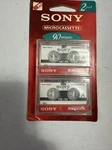 New Sealed Sony Microcassette Minutes 2 Pack MC-90. Fixed Price $9.00.