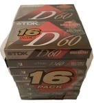 16 Pack Tdk D60 Cassette Tapes- Brand New/factory Sealed. Fixed Price $26.99.