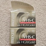 Maxell Hgx-gold TC-30 Vhs-c Premium High Grade Blank Video Tape 2-PACK 30MIN. Fixed Price $13.99.