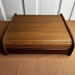 Vintage Eid Teak Wood Roll Top Cassette Tape Storage Holder Organizer Thailand. Fixed Price $50.00.