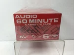 Audio 60 Minute Cassette Tape Pack Sealed Blank Recording A-27346. Fixed Price $12.95.