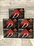 5 New & Sealed Tdk 60 Min High Output Blank Audio Cassette Tapes, Ieci/type. Fixed Price $22.43.