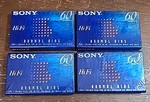 4 New Sony Hi Fi Blank Cassette Audio Tapes 60 Minutes Normal Bias 120PS Eq. Fixed Price $14.40.