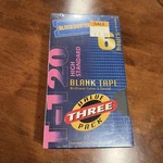 Blockbuster T-120 High Standard Blank Vhs Tape 3-PACK 6 Hours. Fixed Price $15.00.