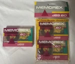 Vintage Memorex Dbs 60 Minute Blank Clear Pastel Cassette Tapes Sealed. Fixed Price $14.99.