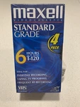 Maxwell Video Cassette Tape Standard Grade 6 Hours T-120 Sealed Of. Fixed Price $8.00.