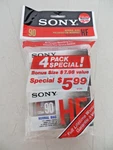 Sony Hanger 4 Pack 90 Minute Blank Audio Cassette Tapes High Fidelity - New. Fixed Price $9.99.