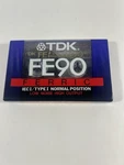 Tdk FE90 Ferric Iec Type Blank Audio Cassette Tape Min Vintage 1990S. Fixed Price $14.95.