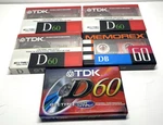 Min Audio Cassette Blank Tapes - Lot Of 5 Tdk D60 X4, Memorex DB60 X1 New. Fixed Price $15.90.