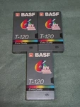 Lot Of 3 Basf T-120 Blank Vhs Tapes Sealed Rewritable -6-HOUR Stereo. Fixed Price $11.99.