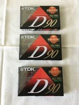 3 Tdk D-90 High Output Minute Audio Cassette Tapes New Sealed. Fixed Price $10.00.
