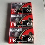 3 Maxell UR60 Audio Cassette Tapes - Minute, Normal Bias. Fixed Price $5.00.