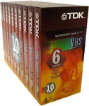 New Tdk T-120RV 10-PACK Blank Vhs Tapes Mins Each 6 Hrs Ep Mode Brick. Fixed Price $39.59.