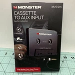 Monster Cassette To 3.5MM Aux Input Audio Adapter Hands Free Calling Home Car. Fixed Price $8.00.