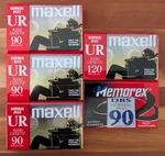 Maxell Ur 90 120/MEMOREX Dbs Normal Bias Audio Cassettes LOT/5 - Sealed New. Fixed Price $10.95.