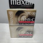 Maxell TC-30 Vhs-c Hgx Gold Camcorder Tapes Videocassette Pack Of 2 New & Sealed. Fixed Price $10.37.