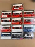 Lot Of 13 Blank Cassette Tapes - Sony LNX90 And Few AHF90 UCX90. Fixed Price $50.00.