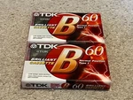 New Sealed 2 Pack Tdk Cassette Tapes 60 Brilliant Type Normal Pos. Thailand. Fixed Price $9.65.
