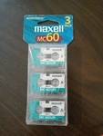 Maxell Cassettes 3 Pack Min MC60UR Blank Tapes Nos. Fixed Price $8.91.