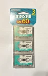 New 3 Pack Maxell MC-60 Minute Sealed Tape Blank. Fixed Price $11.49.