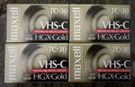 Lot Of 4 Maxell Camcorder Video Cassette TC-30 Vhs-c Hgx-gold Premium High Grade. Fixed Price $19.98.