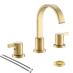 Phiestina 8 Inch 3 2 Handle Waterfall Widespread Hole, Brushed Gold. Fixed Price $108.99.