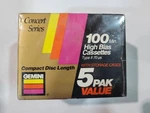 New 5 Pack Gemini Concert Series Minute CS100 High Bias Tape Cassettes. Fixed Price $20.00.