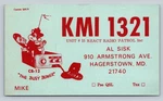 Cb Qsl/qso Kmi 1321 Hagerstown, Md, Usa React Radio Patrol Busy Beaver. Fixed Price $16.99.