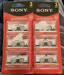 Two (2) 3 Pack Sony MC-60 Microcassette Blank Tape Minute Brand New. Fixed Price $29.99.