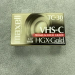 Maxell Hgx-gold Vhsc TC-30 Premium High Grade Video Cassette Tape Factory Sealed. Fixed Price $9.95.