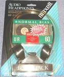 Vintage Maxell HP-200 Lightweight Stereo Headphones W/ Ur 60 Cassette Tape New. Fixed Price $25.99.