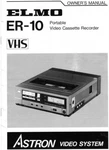 Elmo ER-10 Vhs Video Cassette Recorder Instruction Manual. Fixed Price $17.95.