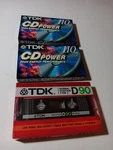 2 Lot Tdk Cd Power 110 Min Blank Audio Cassettes & D90. Fixed Price $9.95.