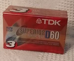 Tdk Superior D60 Iec/type 1 Normal Bias Blank Cassette Tapes 3 Pack New Sealed. Fixed Price $9.99.