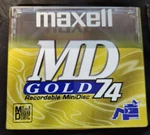 Maxell MD-74GD Gold Blank Mini Disc (1) (sealed). Fixed Price $10.00.