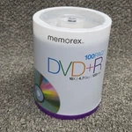 Memorex Dvd+r 16X 4.7GB 120MIN 100 Pack Spindle New Factory Sealed. Fixed Price $19.87.