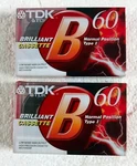 2 Pack Tdk B-60 Normal Position Type Brilliant Audio Cassette Tapes. Fixed Price $11.99.