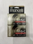 2 Pack Maxell Vhs-c TC-30 Hgx-gold Premium High Grade Video Camcorder Tapes. Fixed Price $12.99.