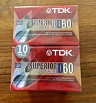 Tdk Superior Normal Bias D60 For Everyday RECORDING-10 Pack Blank Cassette Tapes. Fixed Price $10.00.
