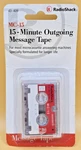 Radioshack Minute Outgoing Message Tape MC-15 Microcassette 43-409 Sealed. Fixed Price $10.00.