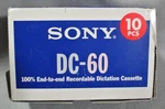 Nos Sony DC-60 Recordable Dictation Case Of 10 Cassettes. Fixed Price $19.99.