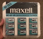 9 Maxell MC-60 Ur Microcassette Blank Audio Tapes Pack Sealed Nip Nos. Fixed Price $30.00.