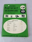 Sam Photofact TR-69 Tape Recorder Series Manual Volume Oct 1970 (1277). Fixed Price $17.00.