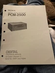 Sony Digital Audio Recorder Pcm 2500 Both Operation Manuals JAPANESE1 ENGLISH1. Fixed Price $34.50.