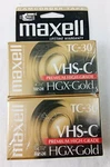 2 Pack Maxell TC-30 Vhs-c Hgx-gold Camcorder Video Cassette Tapes Sealed Premium. Fixed Price $12.71.