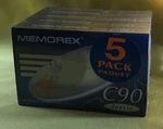 5 Pack Memorex C90 Normal Position Type New Sealed Blank Audio Cassette. Fixed Price $7.30.