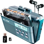 Klim K7 Portable Cassette Tape Player + Digital MP3 Converter, Headphones, Blue. Fixed Price $27.95.